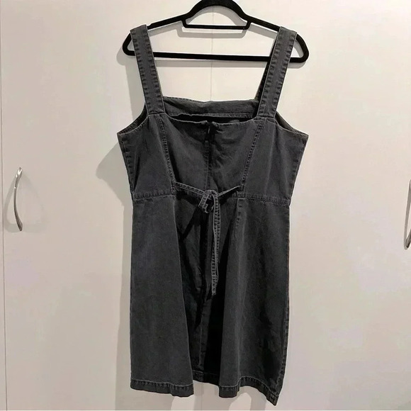 ASOS Black Soft Denim Overall Skirt Dress Cotton EUC Size 10 - Picture 11 of 15